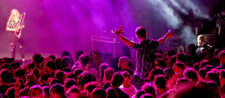 Crowd of people in front of a stage