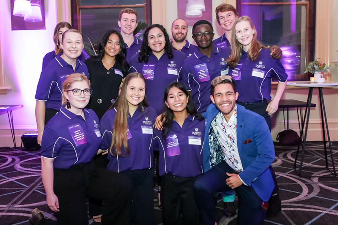 Group photo at young achievers program celebration. 